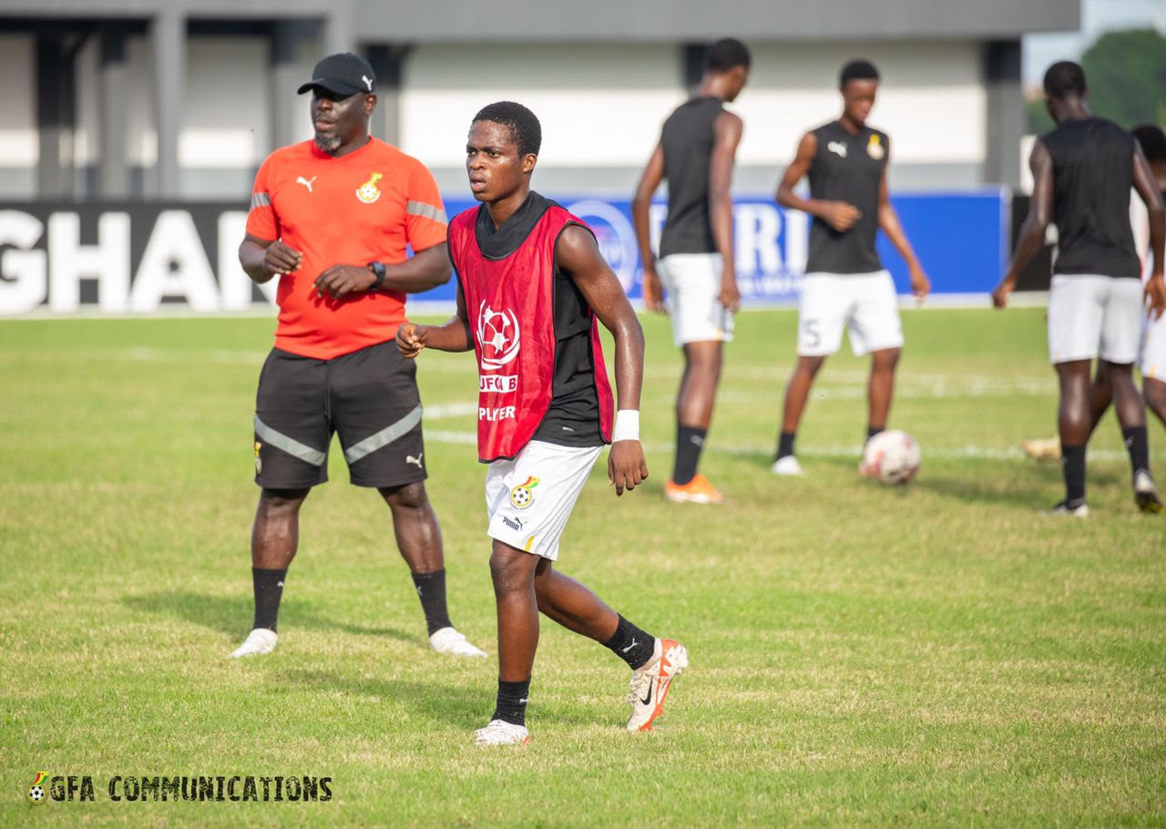 Young footballer preparing with the national team